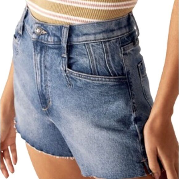 Favorite Daughter NWT The Jordie Super High Waist Cutoff Denim Shorts size 24 - Picture 6 of 9